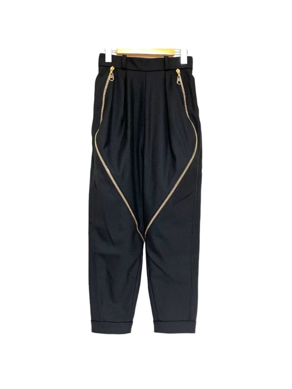 Louis Vuitton Zip Design Tapered Pants Black